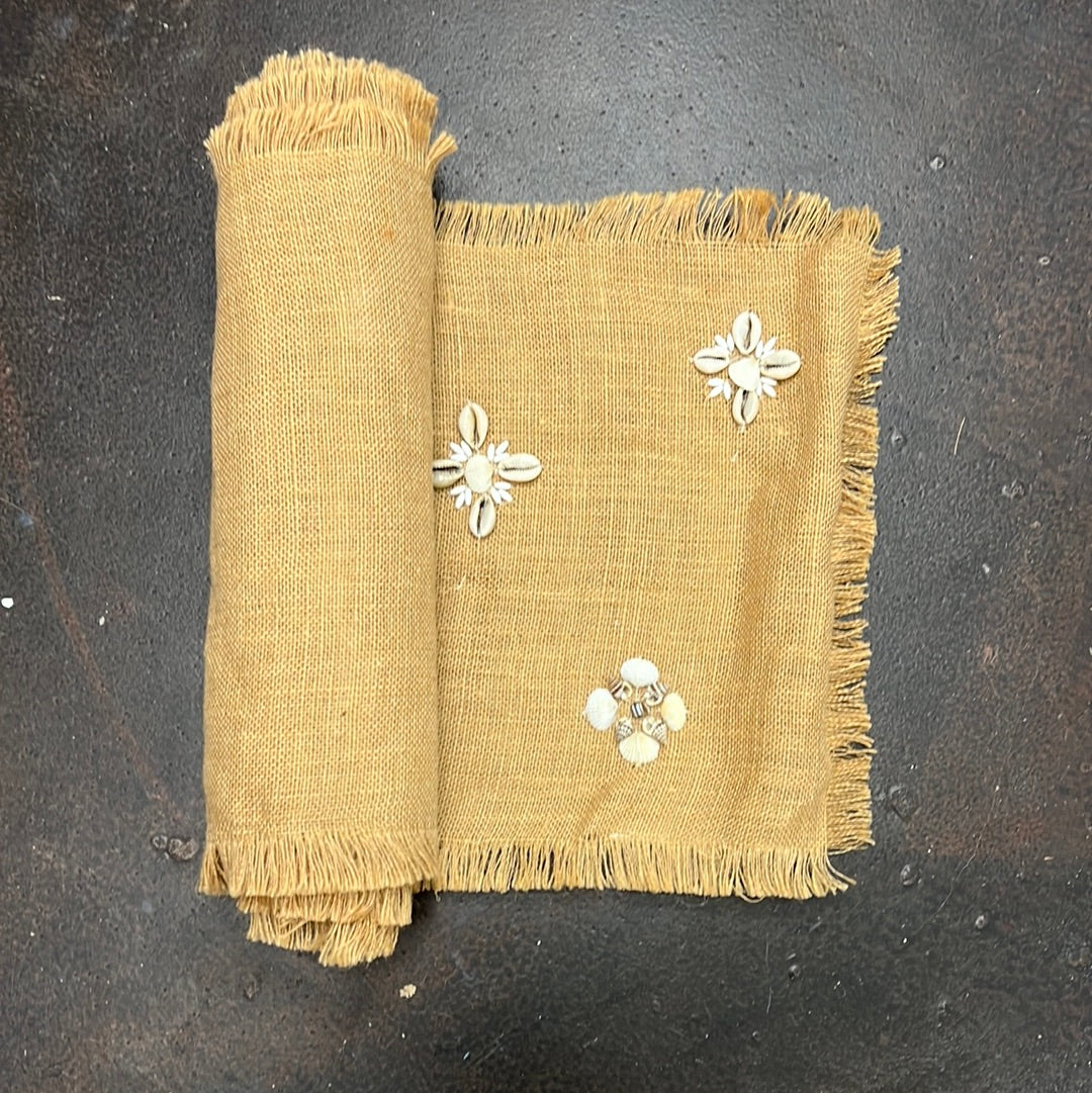 Burlap Shell Tbl Runner