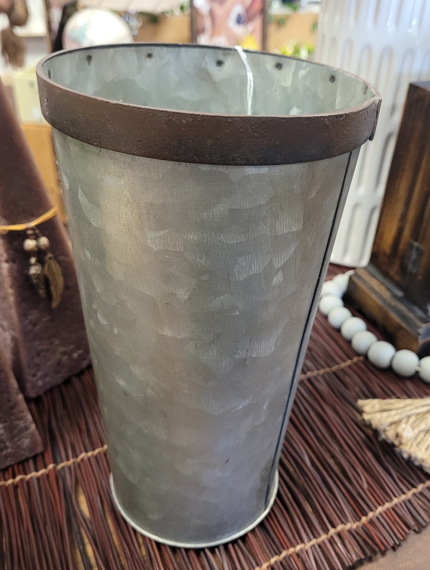 Galvanized vase