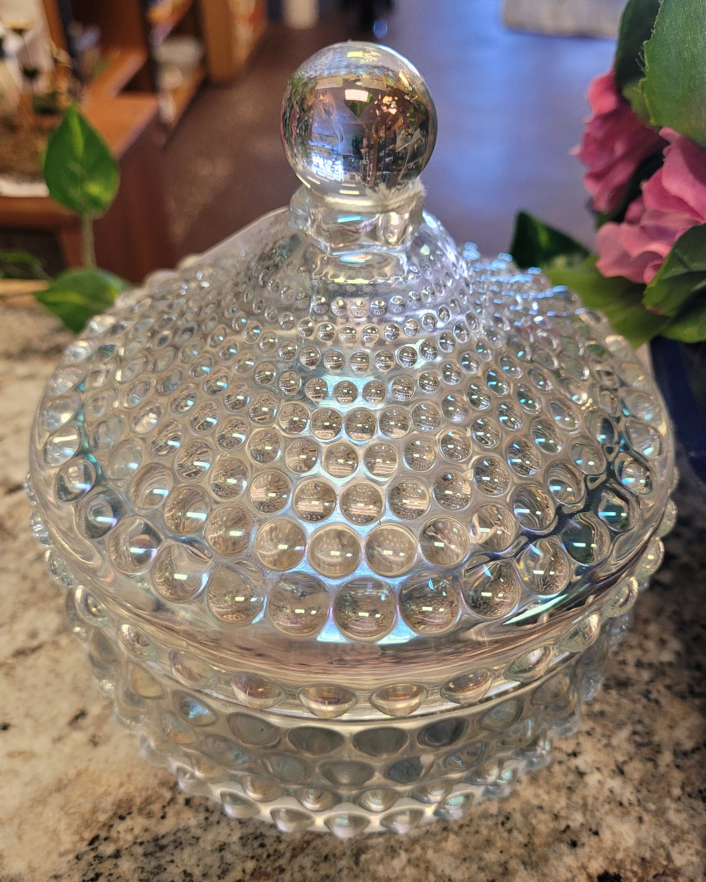 Glass candy dish