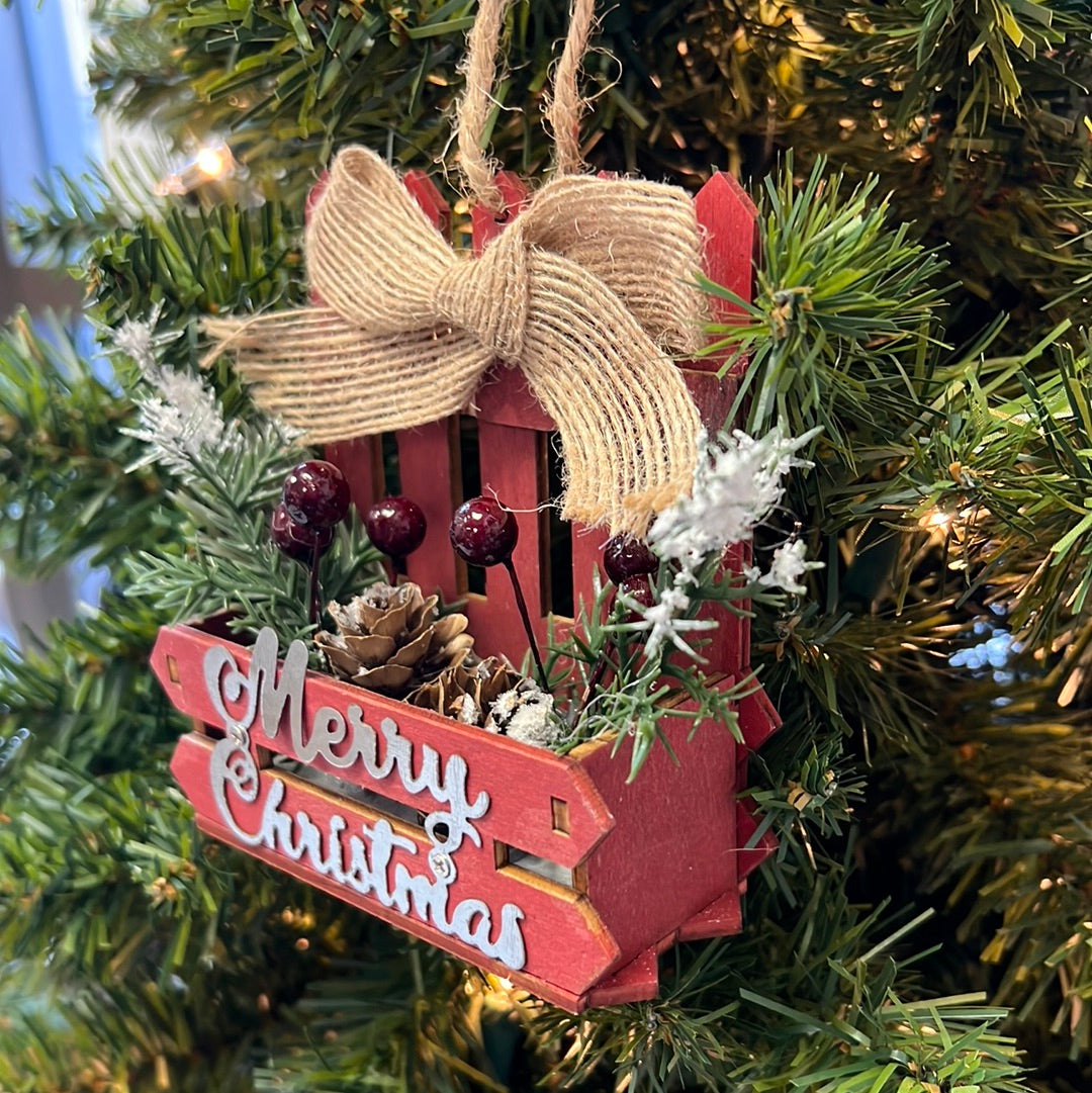 Red Fence Ornament