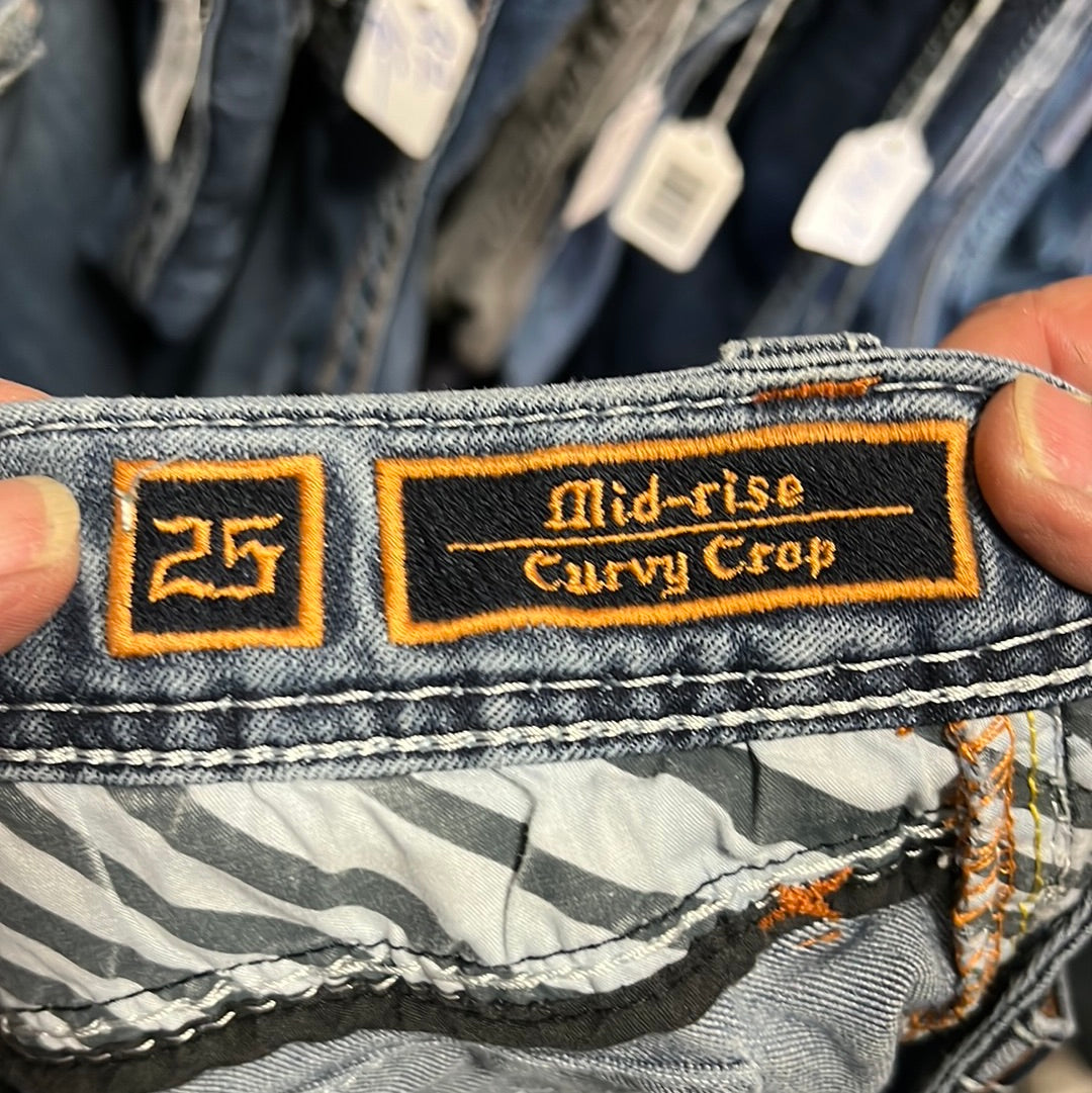 Rock Revival Jeans Sz 25 crop capri