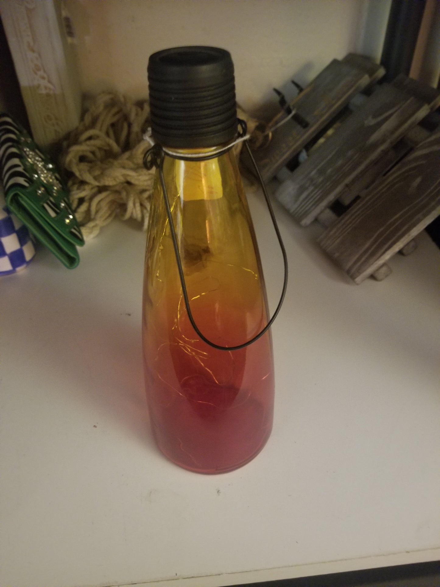 Solar fairy light bottle