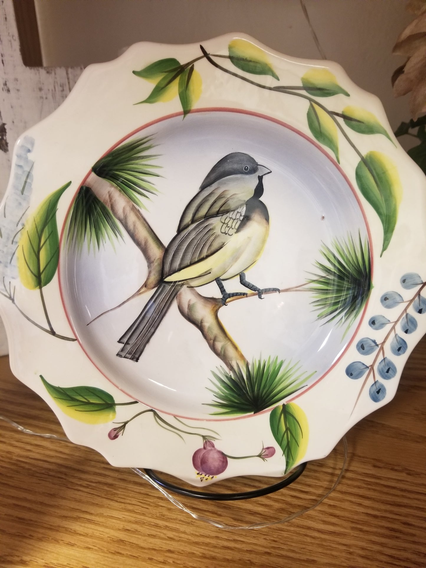 Song bird plate vintage