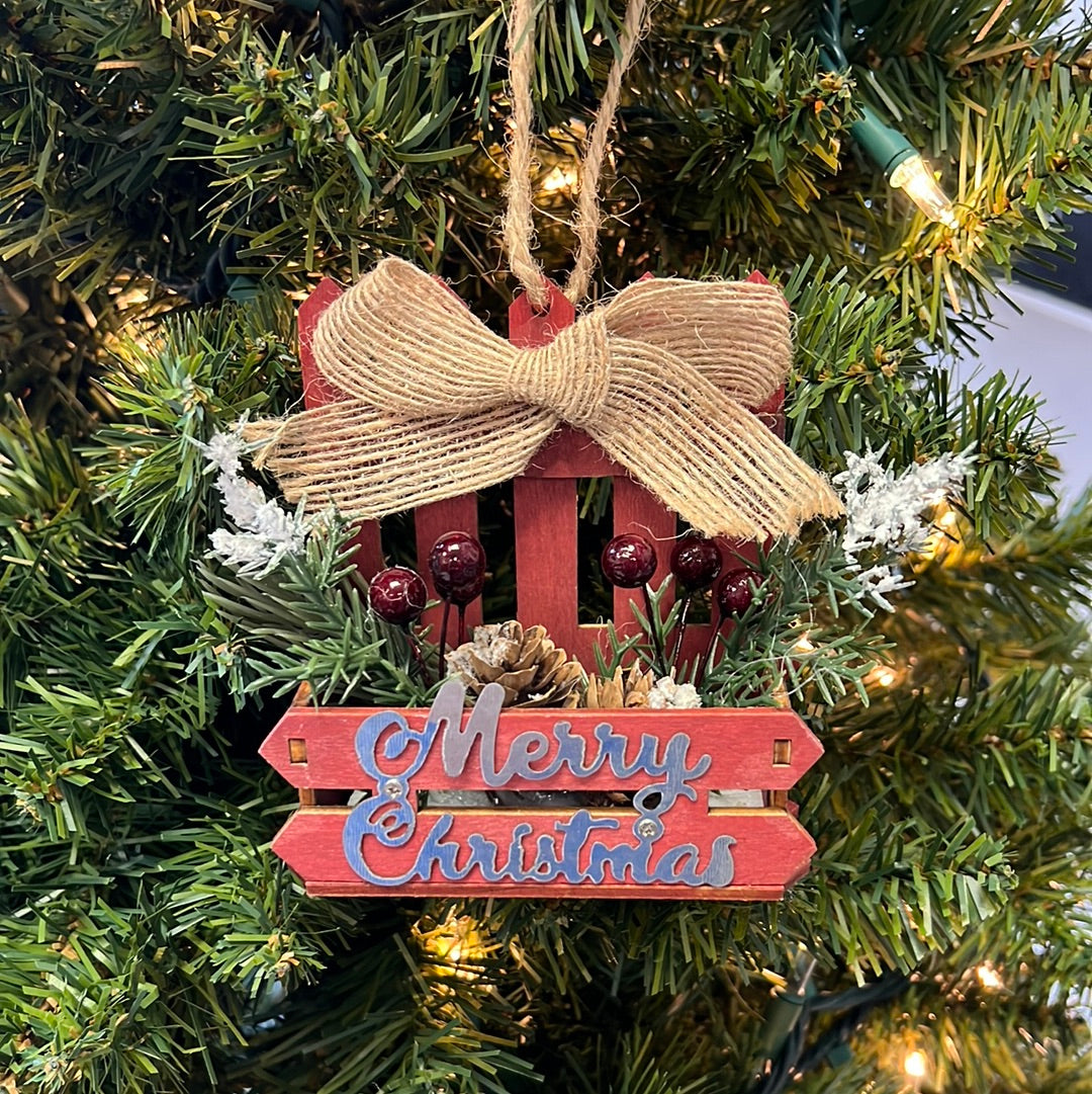 Red Fence Ornament