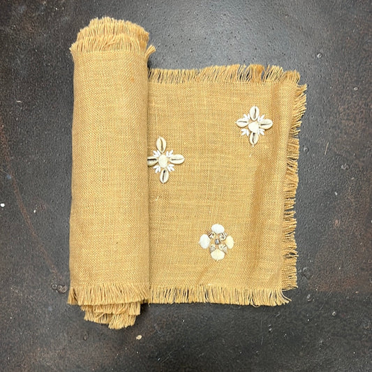 Burlap Shell Tbl Runner