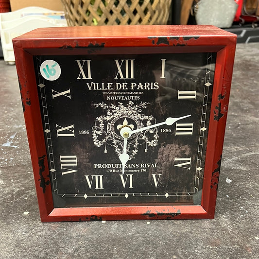 Rustic Red Box Clock