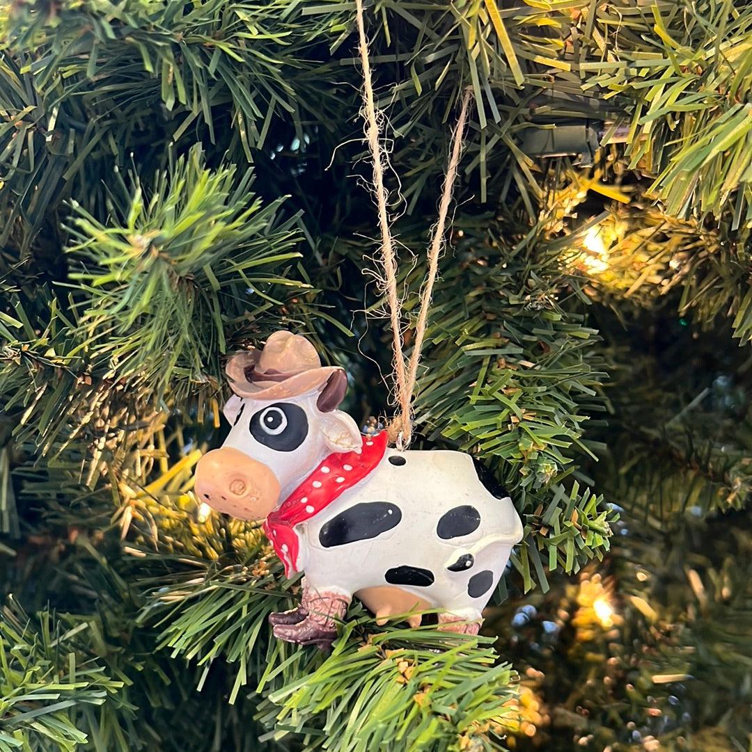 Cowboy Cow Ornament