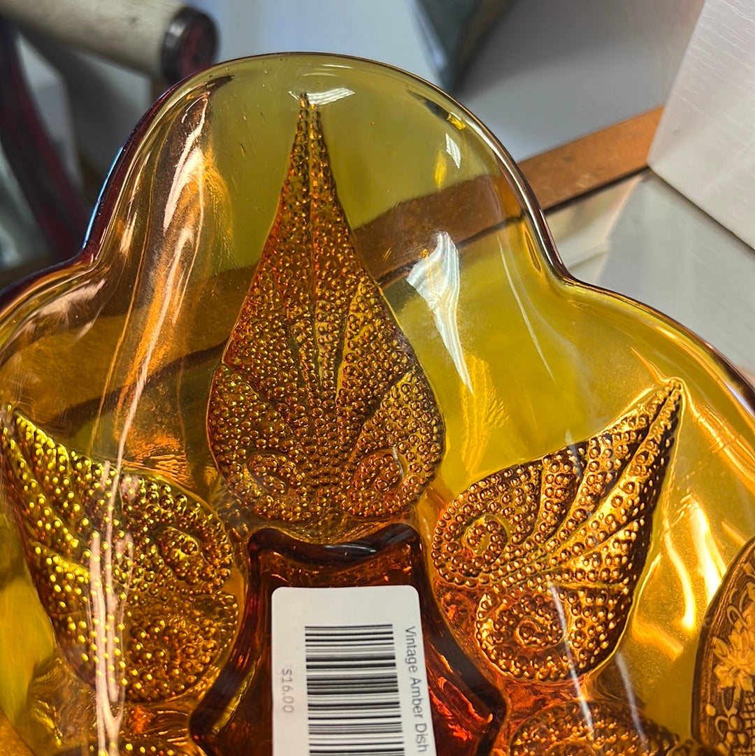 Vintage Amber Dish