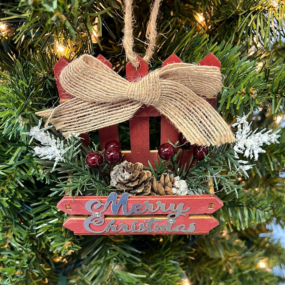 Red Fence Ornament