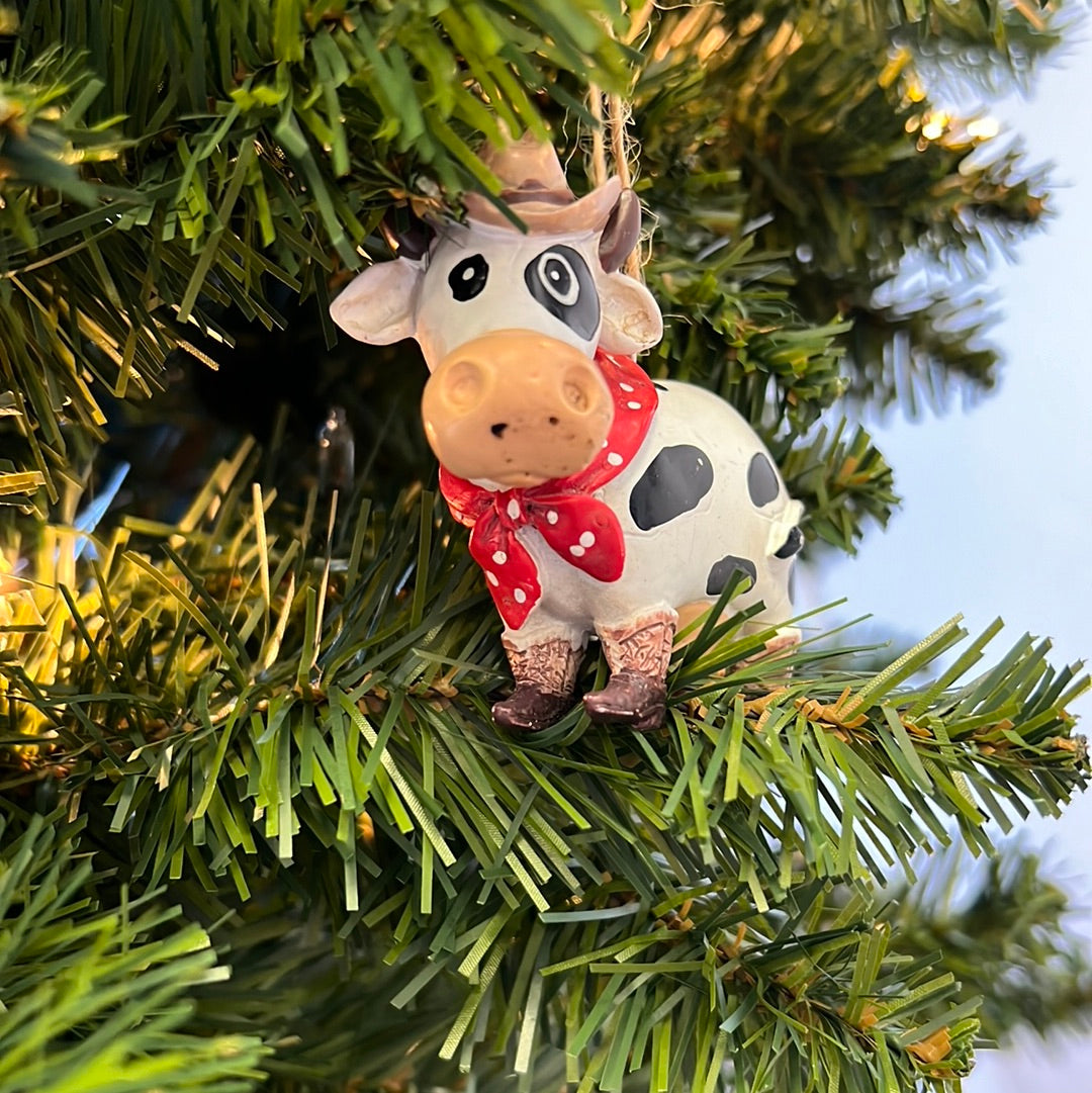 Cowboy Cow Ornament