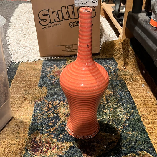 Tall Pink Bottle Vase