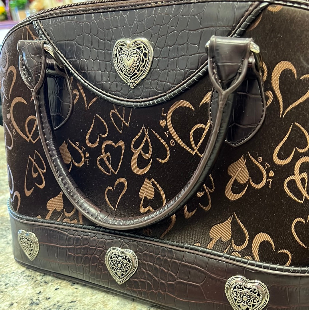 Brown Heart Handbag