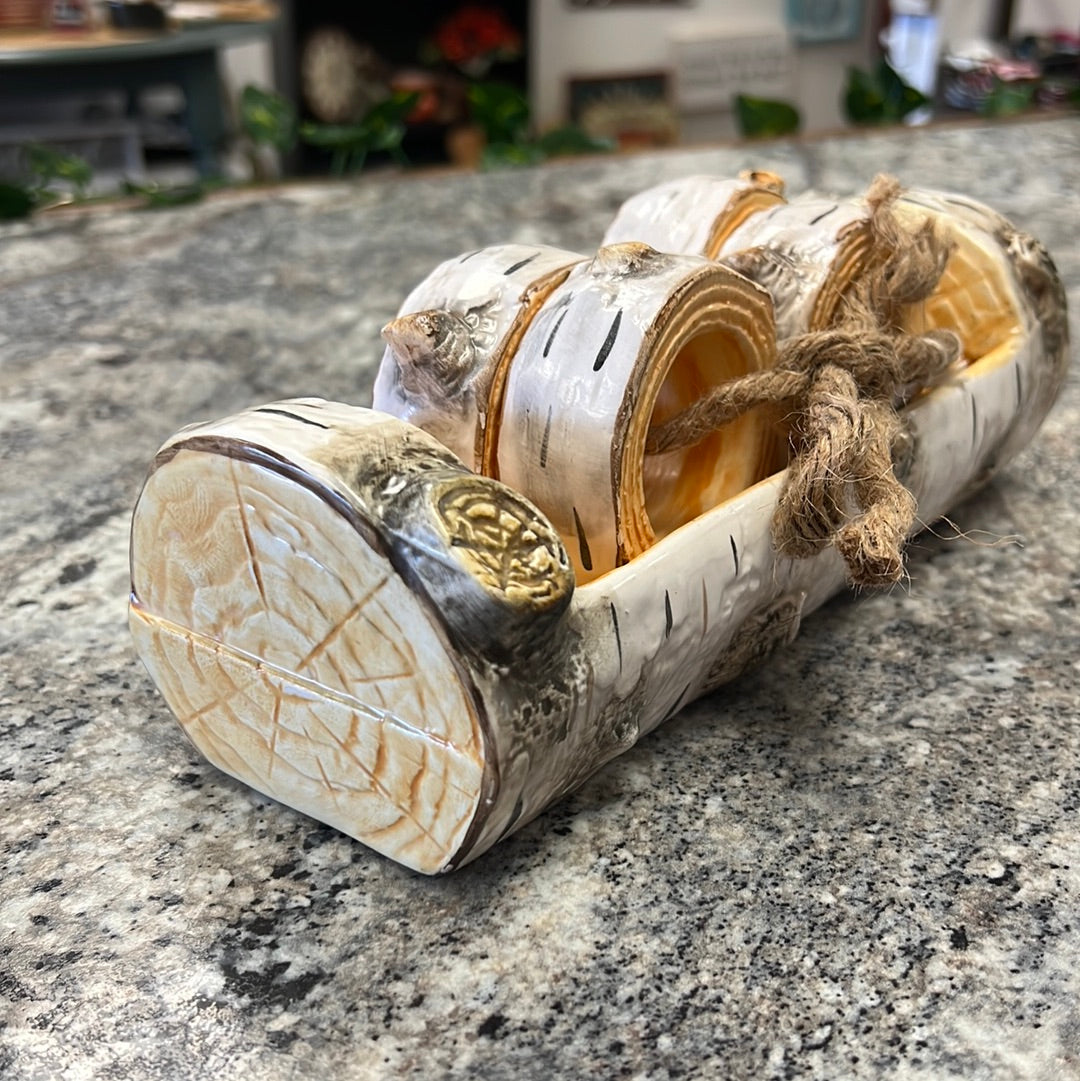 Rustic Napkin Rings+Holder