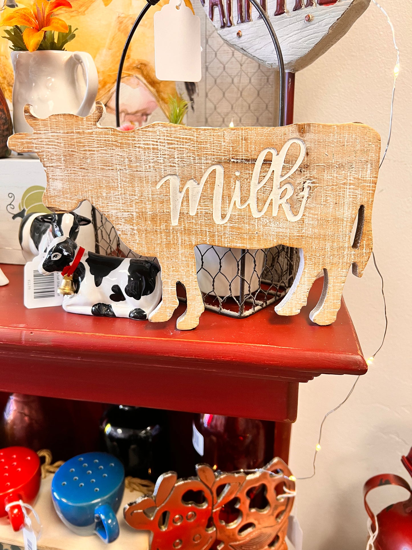 Cow Wood Decor Sign