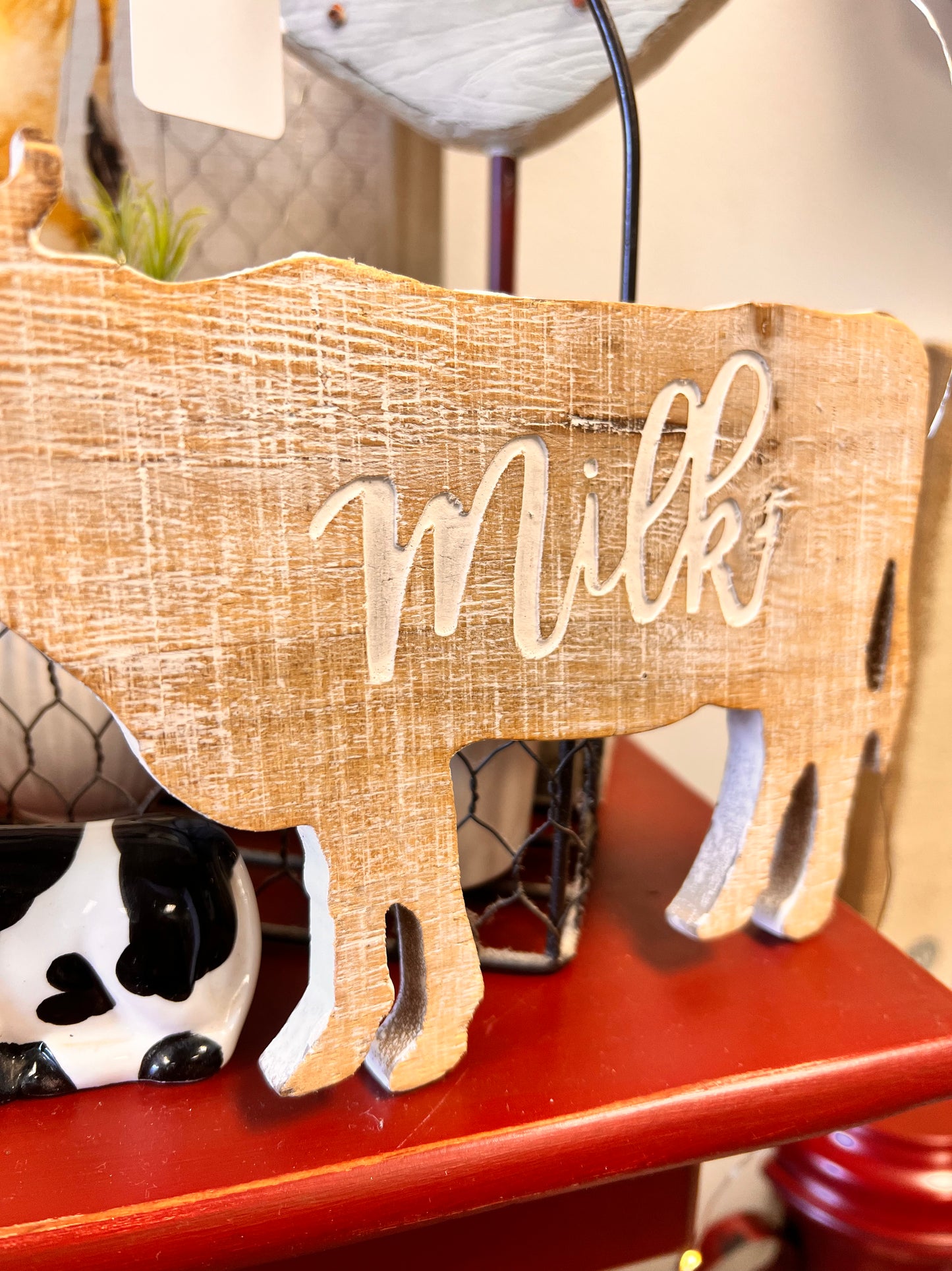 Cow Wood Decor Sign