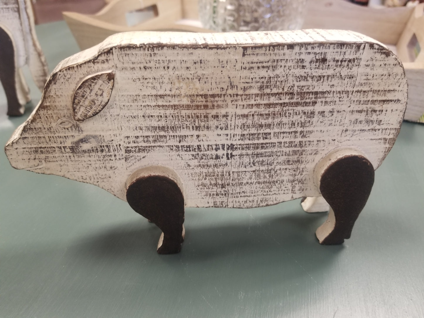 Carved wood pig