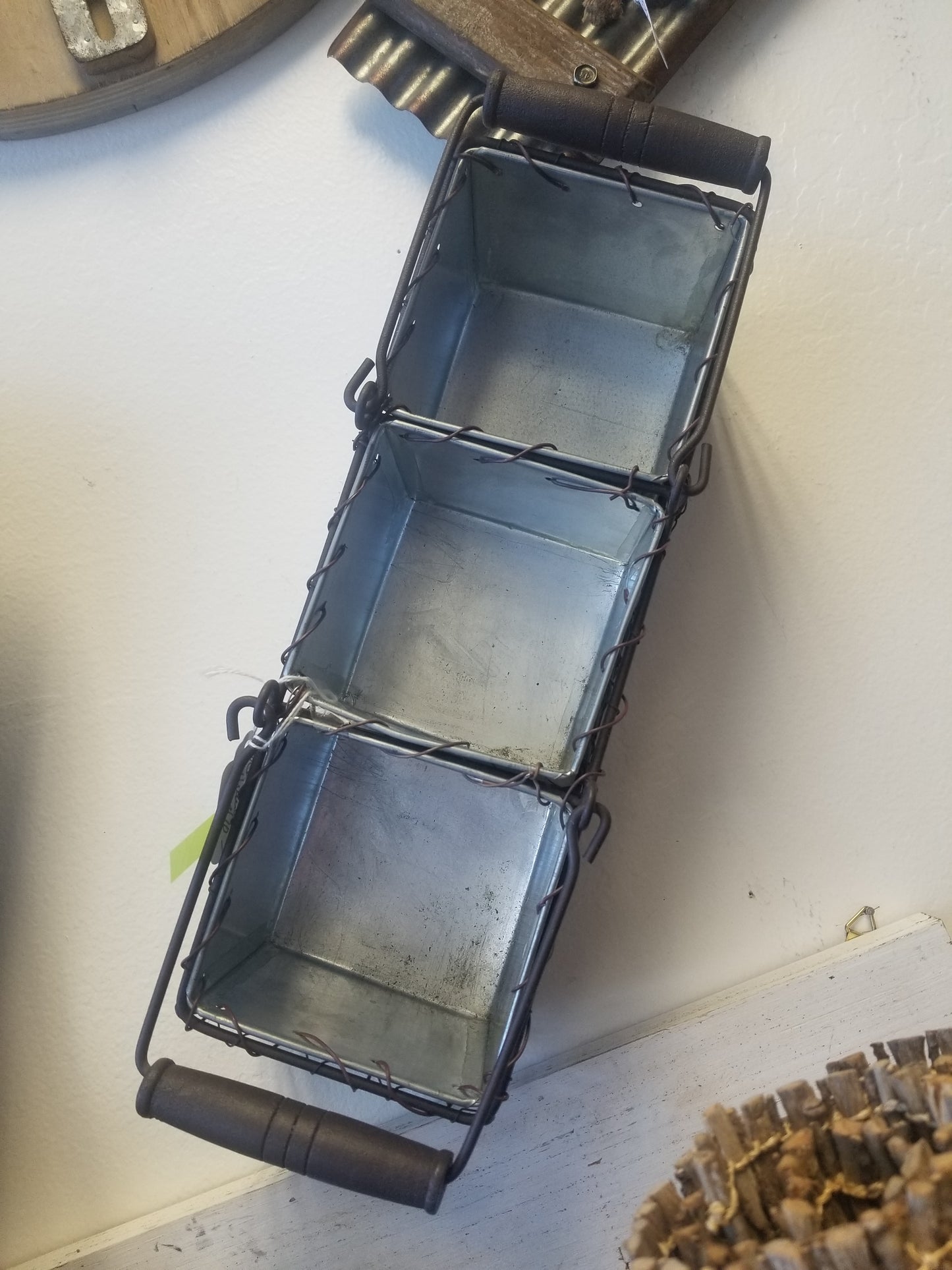 Galvanized 3 basket
