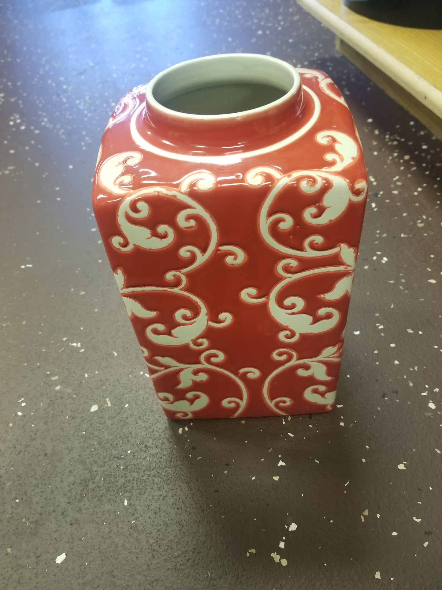 Red and white vase