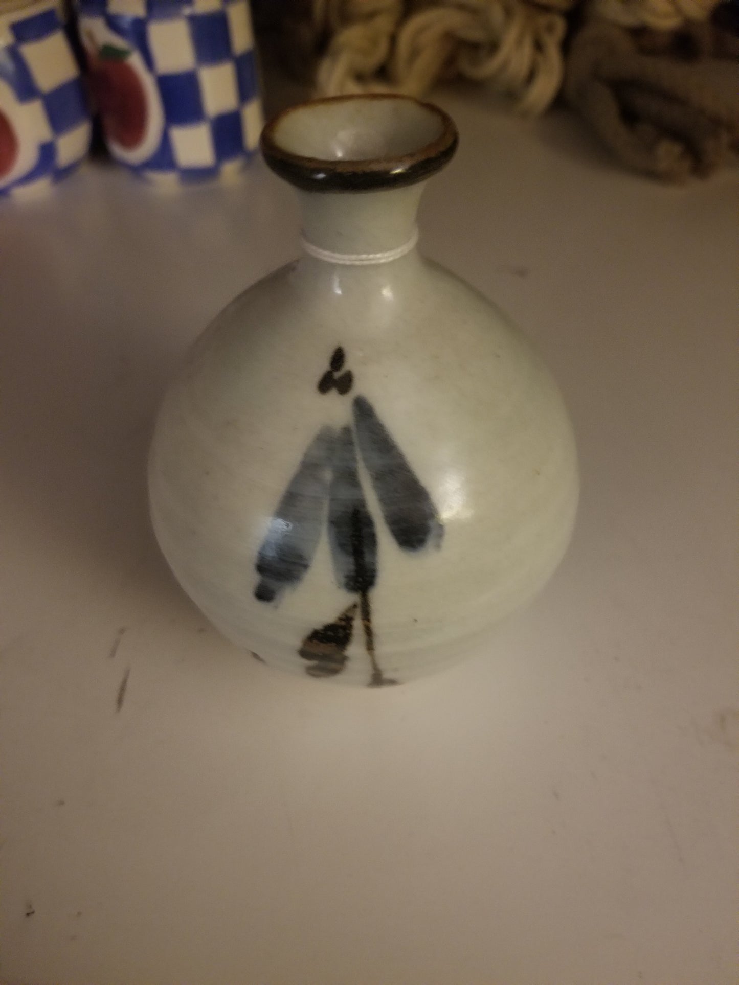 Glazed pottery vase